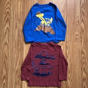 2T- long sleeve construction tshirts- like new- gently worn